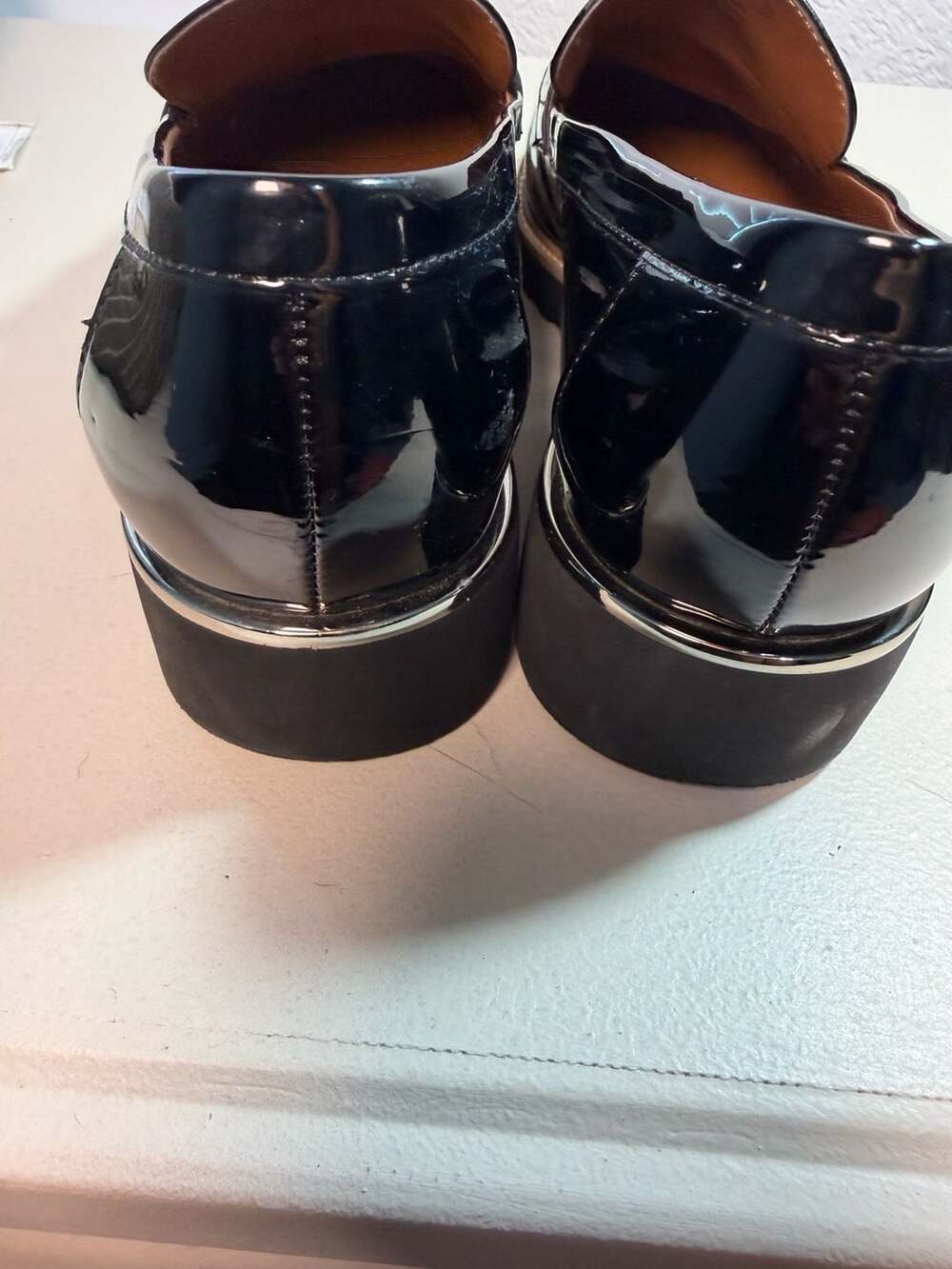 Franco Sarto Black Patent Tassel Platform Loafers Size 11M - Picture 8 of 8